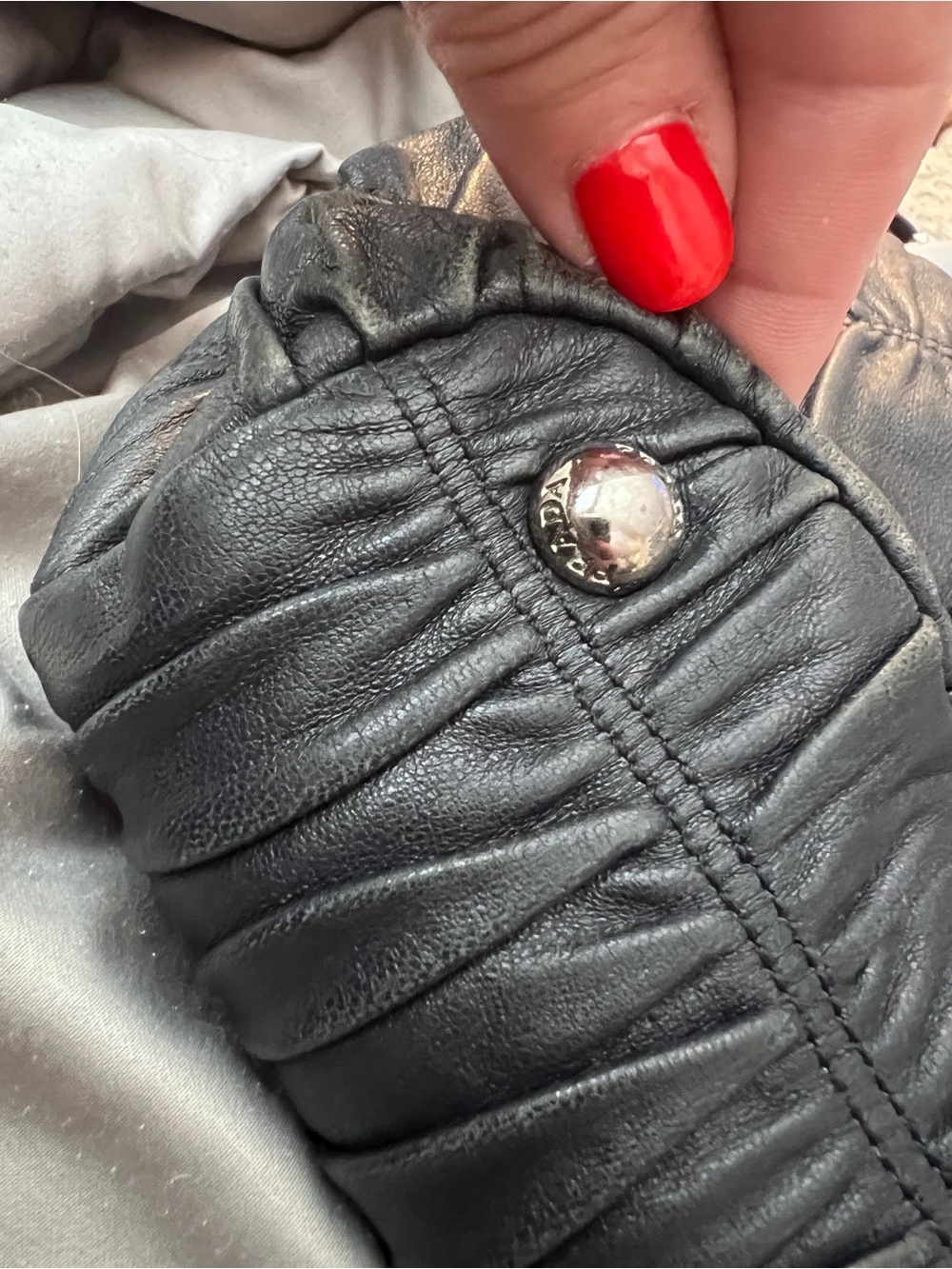 Prada BlackDark Gray Ruched Leather Hobo Bag! ⭐️⭐️Offers are always welcome! - Picture 15 of 15